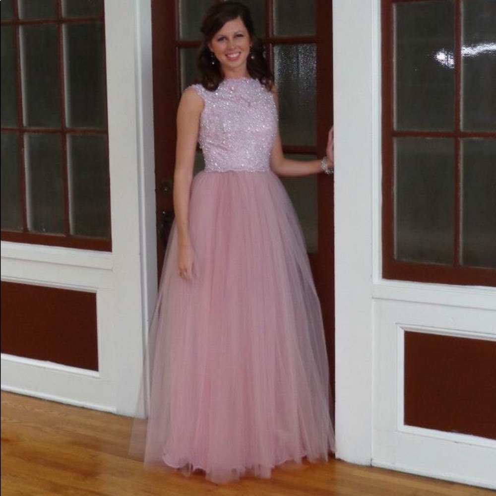 Ballet slipper pink prom dress